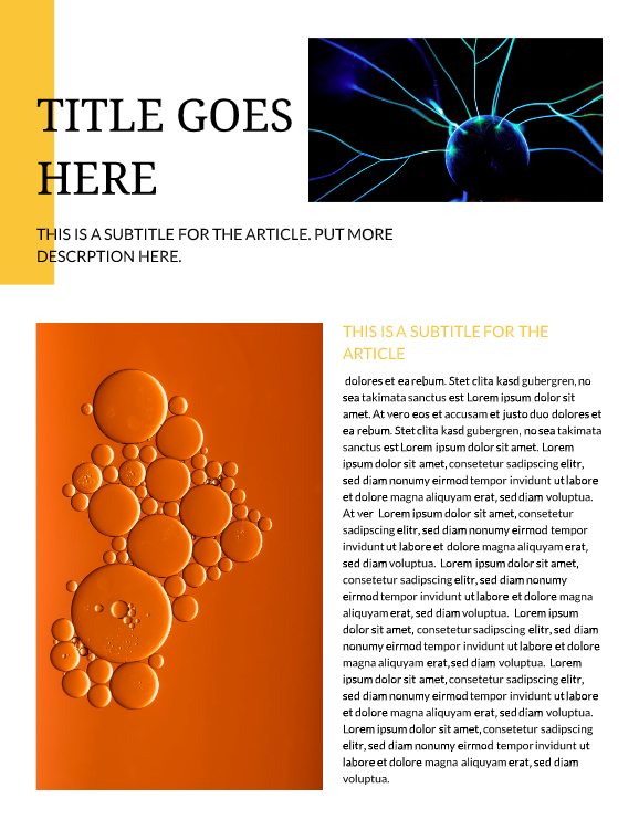 science magazine layout